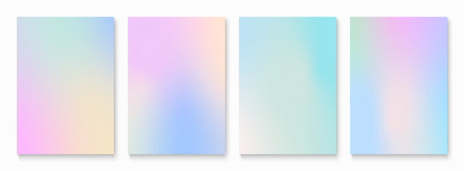 Fototapeta premium Pastel Gradient Purple, Pink, Orange, Yellow, Blue, Green Cover Book Colored Candy Design. Vector illustration.