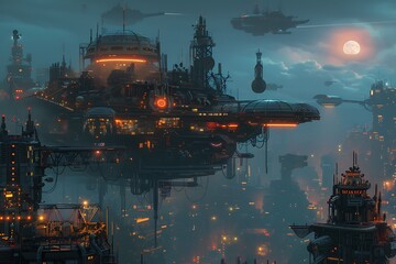 refinery at night