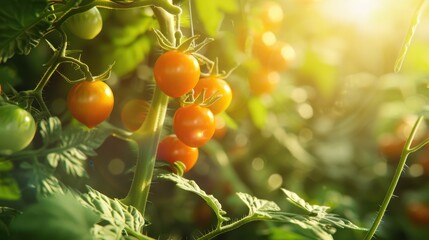 The ripe red tomatoes