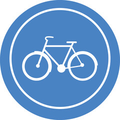 traffic sign icon bike bicycle cycle blue sign vector