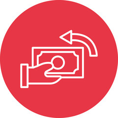 Money Back Guarantee line circle icon