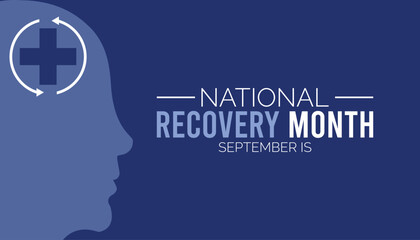 National Recovery Month is observed every year on September.Holiday concept background, placard, banner design template Vector illustration background design.