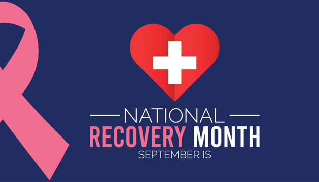 National Recovery Month is observed every year on September.Holiday concept background, placard, banner design template Vector illustration background design.