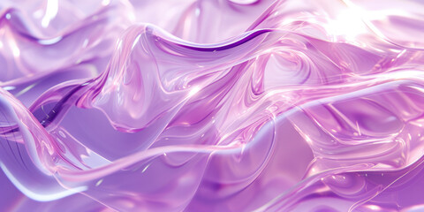 Obraz premium Abstract transparent background with liquid glass texture. Modern fluid elegant backdrop in light pink and purple colors