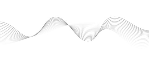 White wave curve lines banner background design. Abstract soft wave lines dynamic flowing gray light isolated background. Vector Illustration of the gray pattern of lines. Black stripes on white