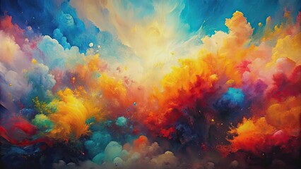 Colorful abstract painting with a mix of warm and cool tones , vibrant, abstract, painting, art, colorful