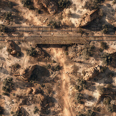 Post Apocalyptic  Battle Map  for RPG ,Map for Dungeons and Dragons,DnD map, Tabletop Role-Playing Games, Adventure Game Background, Top-Down View