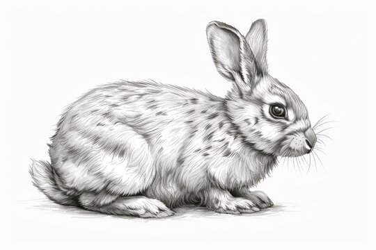 recommend clip art: Sketch of bunny. Hand drawn outline converted to vector