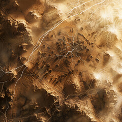 Post Apocalyptic  Top view Battle Map  for RPG ,Map for Dungeons and Dragons,DnD map, Tabletop Role-Playing Games, Adventure Game Background, Top-Down View