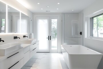 Fototapeta premium modern bathroom with bathtub
