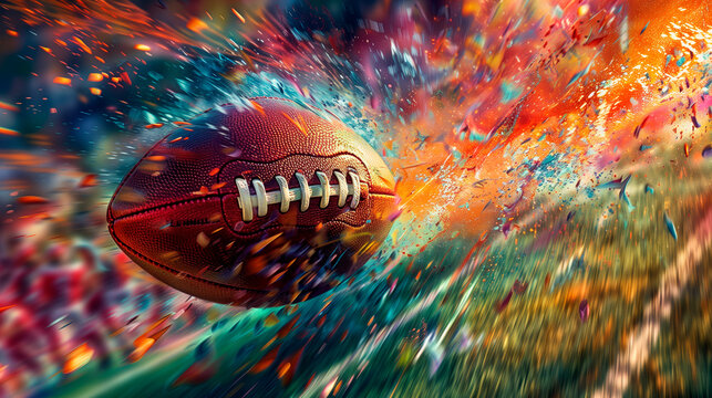 Colorful american football touchdown
