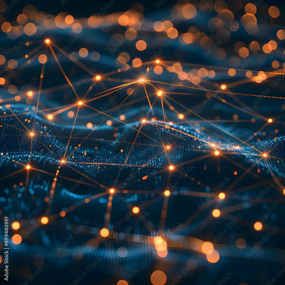Poster abstract digital network connectivity background representing business communication technology and 