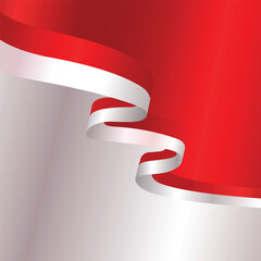 Indonesia flag ribbon vector art illustration background svg