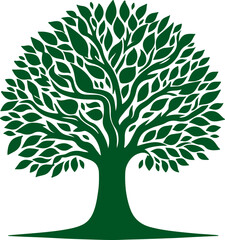 Fototapeta premium Set of black tree Silhouettes. Vector illustration isolated on white background