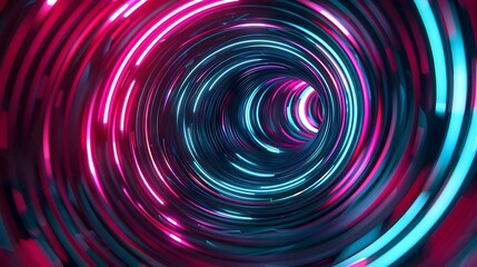 Obraz premium Mesmerizing Swirling Neon Vortex - Futuristic Digital Abstract Motion Art Design