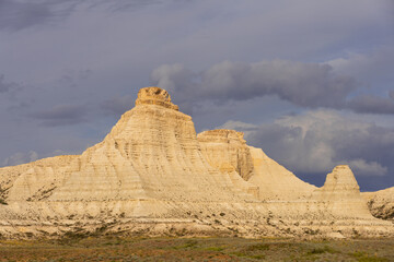 Aktolagai plateau is formed by Cretaceous-marl rocks, snow-white chalk and calcareous strata of...