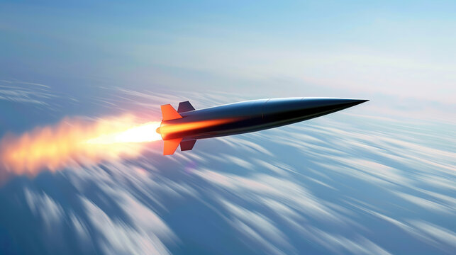 hypersonic missile in high speed flight.