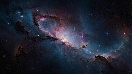 A serene, pastel-colored nebula spreading across the night sky