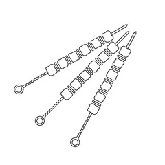 Shish kebab on skewers vector icon. Kebab icon. Meat on skewers vector