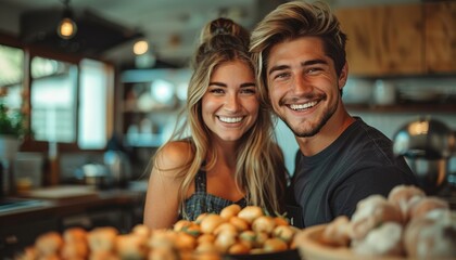 couple eating pizza in the restaurant
