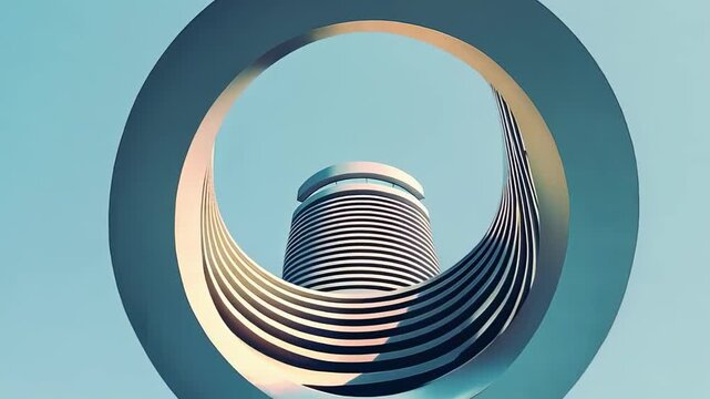 3d logo motion with smooth camera zoom effect circle blue logo 