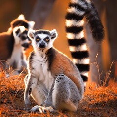Fototapeta premium lemur primate animal, AI generated