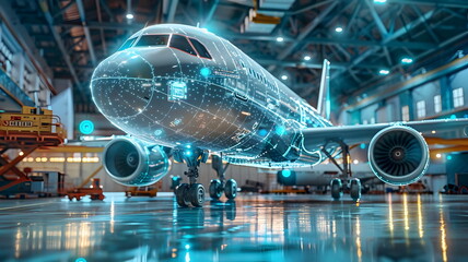 Futuristic Aircraft Design Advanced Technology Aviation Industry Maintenance Services