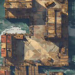 Modern Battle Map  for RPG ,Map for Dungeons and Dragons,DnD map, Tabletop Role-Playing Games, Adventure Game Background, Top-Down View