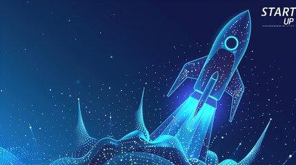 A rocket travelling through the planets, start up concept, design banner template, paper illustration, and 3d paper.