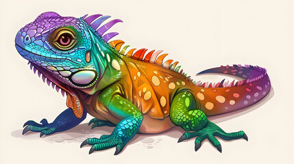 Obraz premium Colorful Iguana Illustration