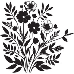 Sophisticated Floral Art Monochrome Petals