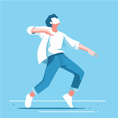 Obraz premium Vector of a teenager dancing enthusiastically