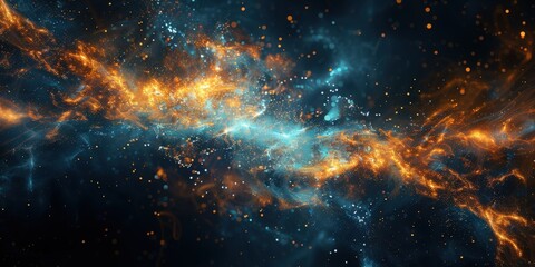 Fototapeta premium Abstract Universe Map, Concept of Interstellar Connectivity and Exploration, Interplanetary Data Transfer and Cosmic Technology, Galactic Commerce, Universal Information Exchange and Celestial 