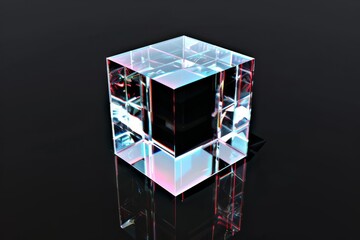3d geometric pattern with blue and purple glass cubes, in the style of photogram, dark reflections, close-up shots, elongated shapes. Beautiful simple AI generated image in 4K, unique.