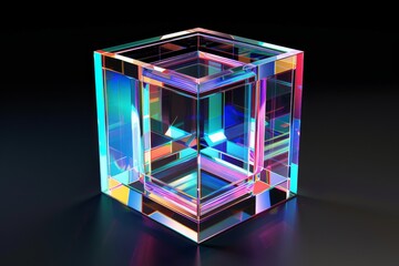 3d geometric pattern with blue and purple glass cubes, in the style of photogram, dark reflections, close-up shots, elongated shapes. Beautiful simple AI generated image in 4K, unique.