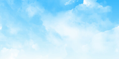 Background with clouds on blue sky. Vector background. Vector illustration of fantasy sky background. 