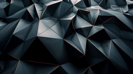 Fototapeta premium A black and white image of a mountain with a lot of triangles. The image has a very abstract and modern feel to it