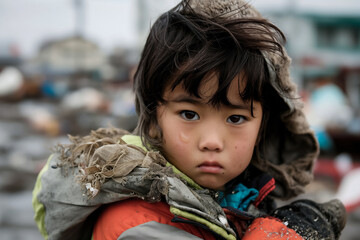 Emotional reunions of family members who have been separated during the tsunami, embracing and comforting each other, showing relief and hope amidst the devastation