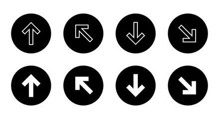 Up and down arrow icon set on black circle