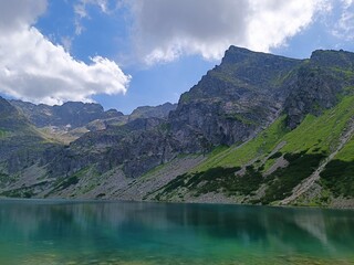 Fototapeta premium Beautiful view of the mountains and Czarny Staw Gasienicowy