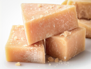 Parmesan isolated on white - popular italian delicasy