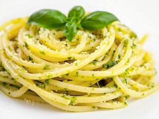 Pasta pesto isolated - popular italian delicasy