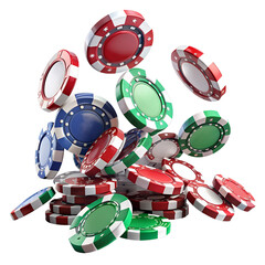 poker chips and dice