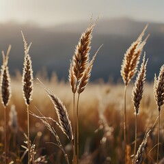 a cinematic photo of dried hare's-tail grass in a flat lay arrangement