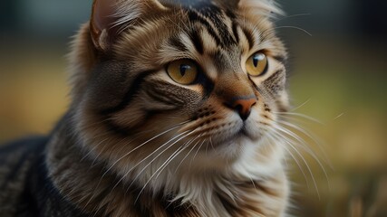 Fototapeta premium close up of a cat HD 8K wallpaper Stock Photographic Image