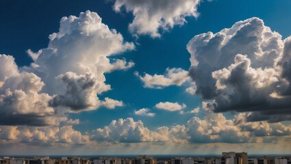 Dramatic cloud formations over a sprawling urban landscape