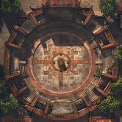 Ancient Rome Battle Map  for RPG ,Map for Dungeons and Dragons,DnD map, Tabletop Role-Playing Games, Adventure Game Background, Top-Down View