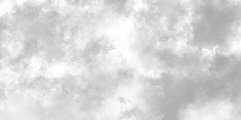 Abstract white and gray isolated cloud cumulus clouds. Gray aquarelle painted realistic fog or mist smoky textured canvas design. White and ash messy wall stucco texture background.