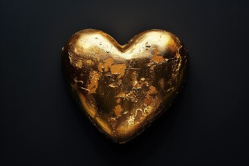 A gold heart with a lot of gold on it