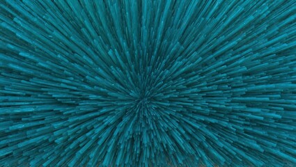 Abstract turquoise spikes converging towards the center.